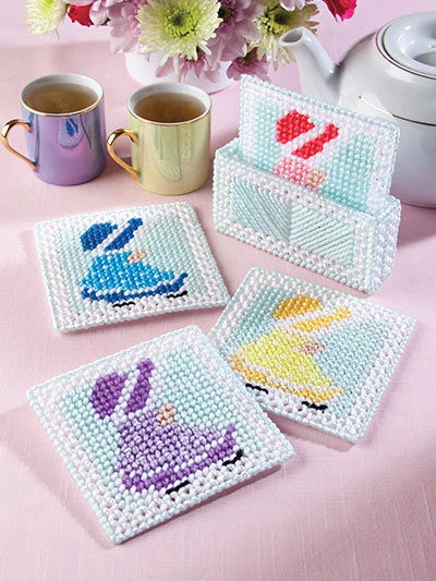 A Dozen Coaster Sets - Plastic Canvas Pattern Booklet