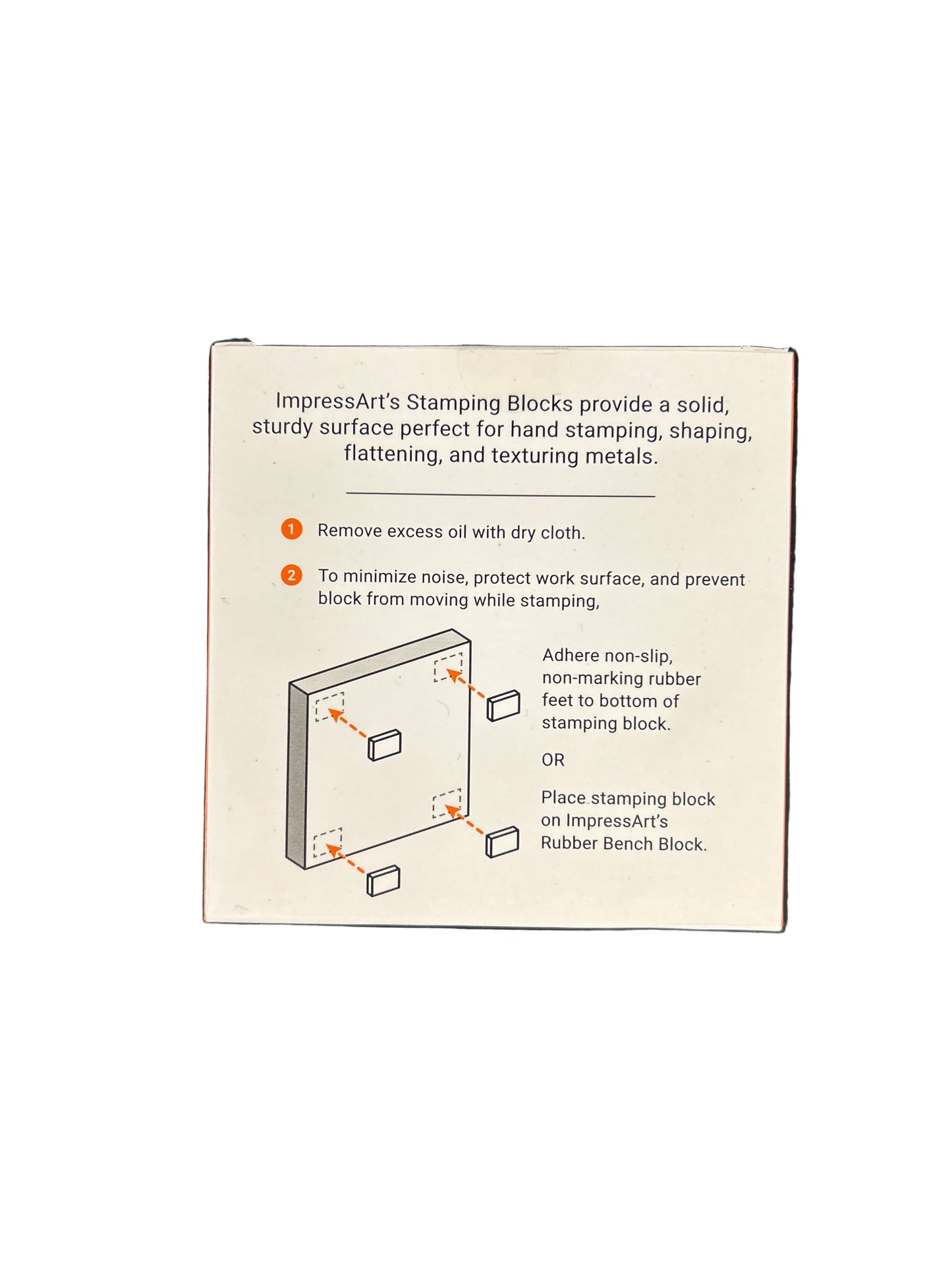Instructions for using stamping blocks on a dark surface