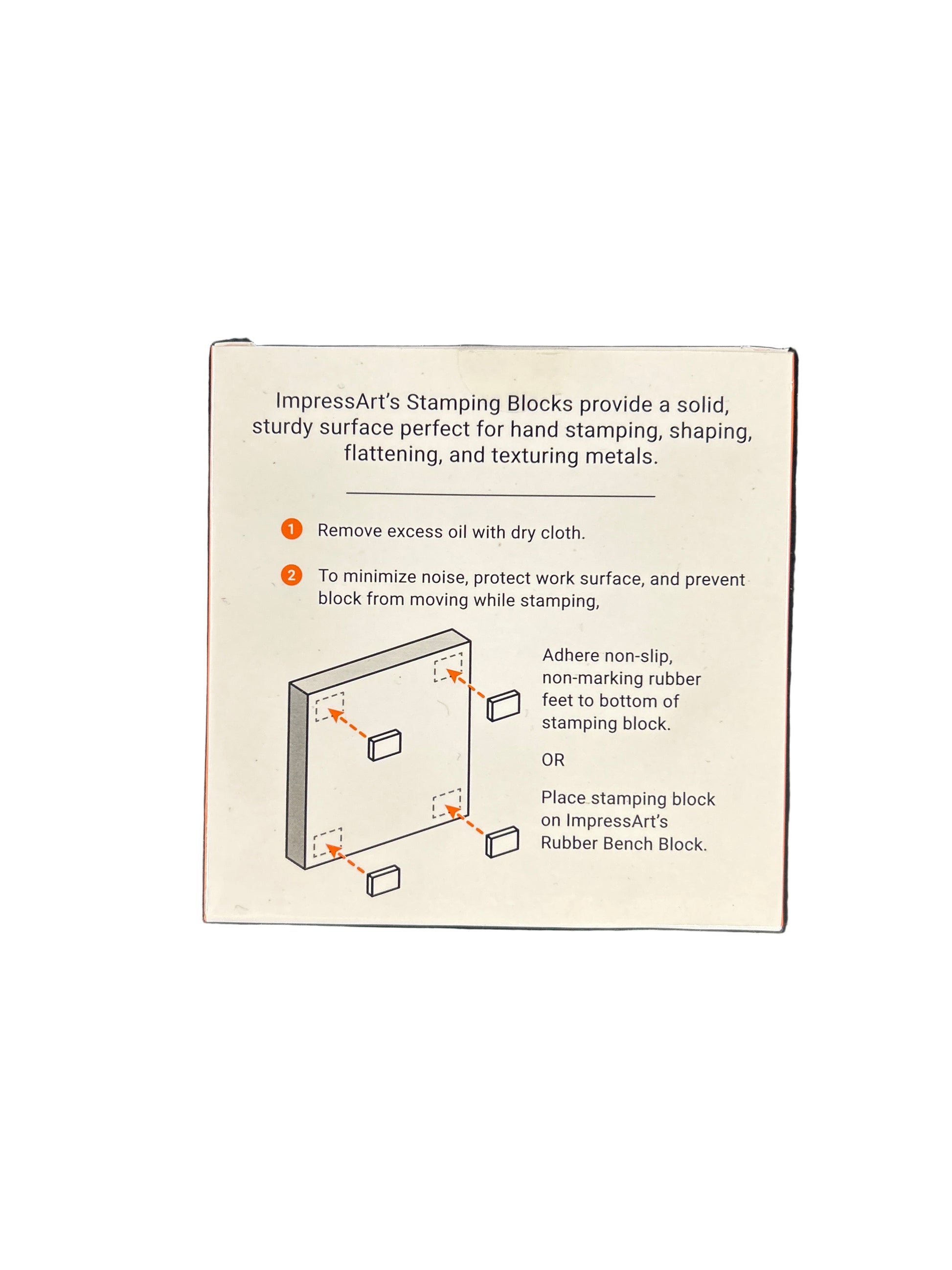 Instructions for using stamping blocks on a dark surface