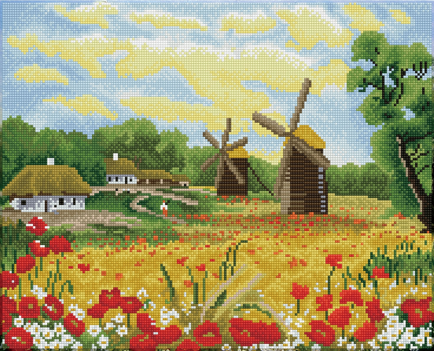 Windmill Days - Diamond Painting Art Kit - 20.5” x 16.5”