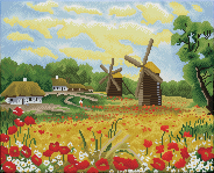 Windmill Days - Diamond Painting Art Kit - 20.5” x 16.5”