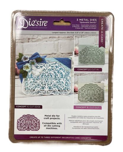 Packaging of Die'sire metal dies with product images and text on a white background