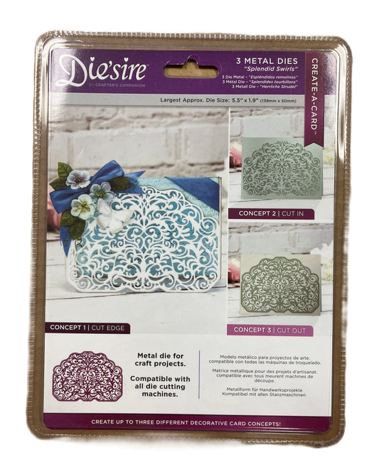 Packaging of Die'sire metal dies with product images and text on a white background