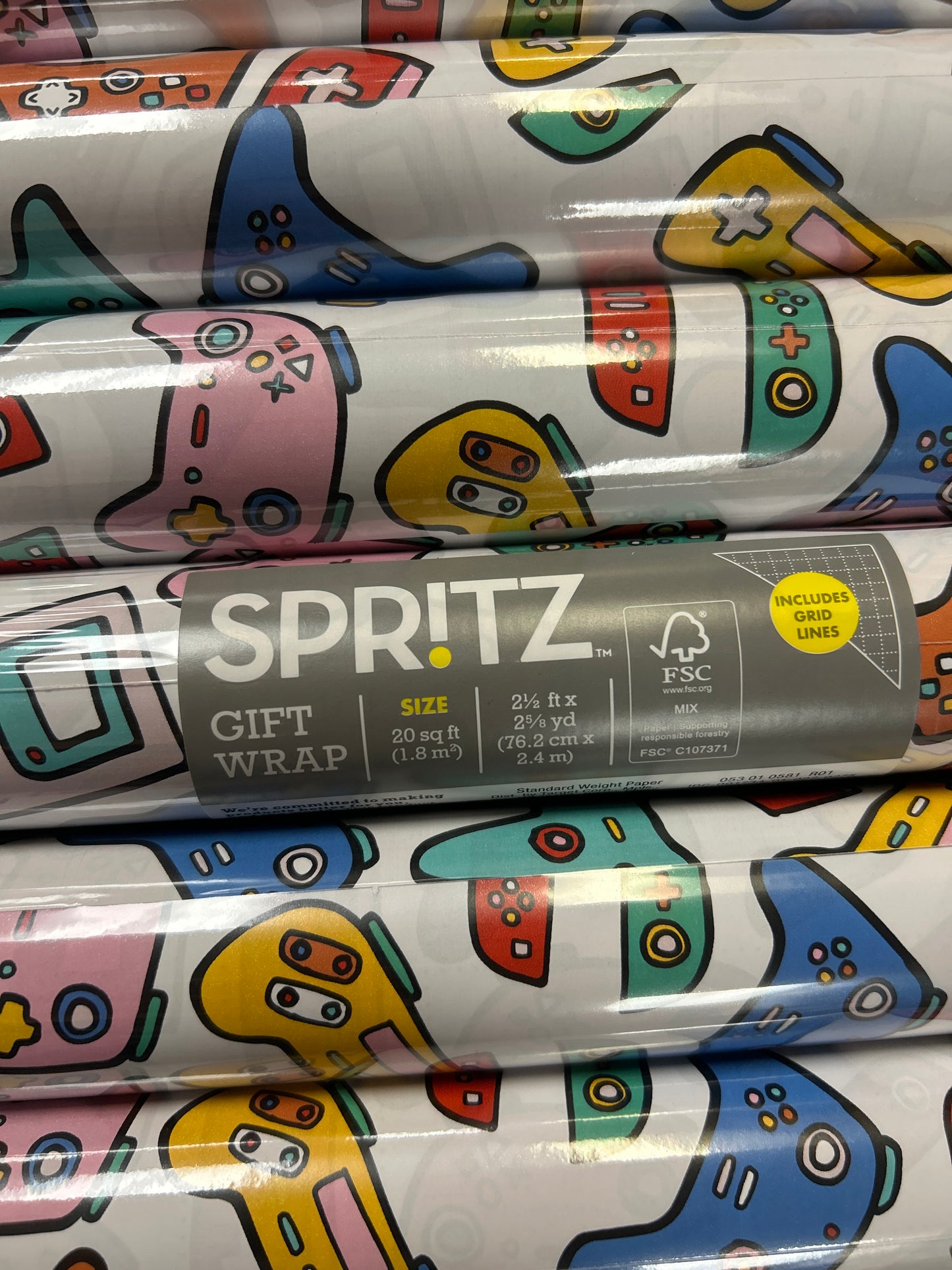 Gaming Gift Wrap Roll - 20 sq ft