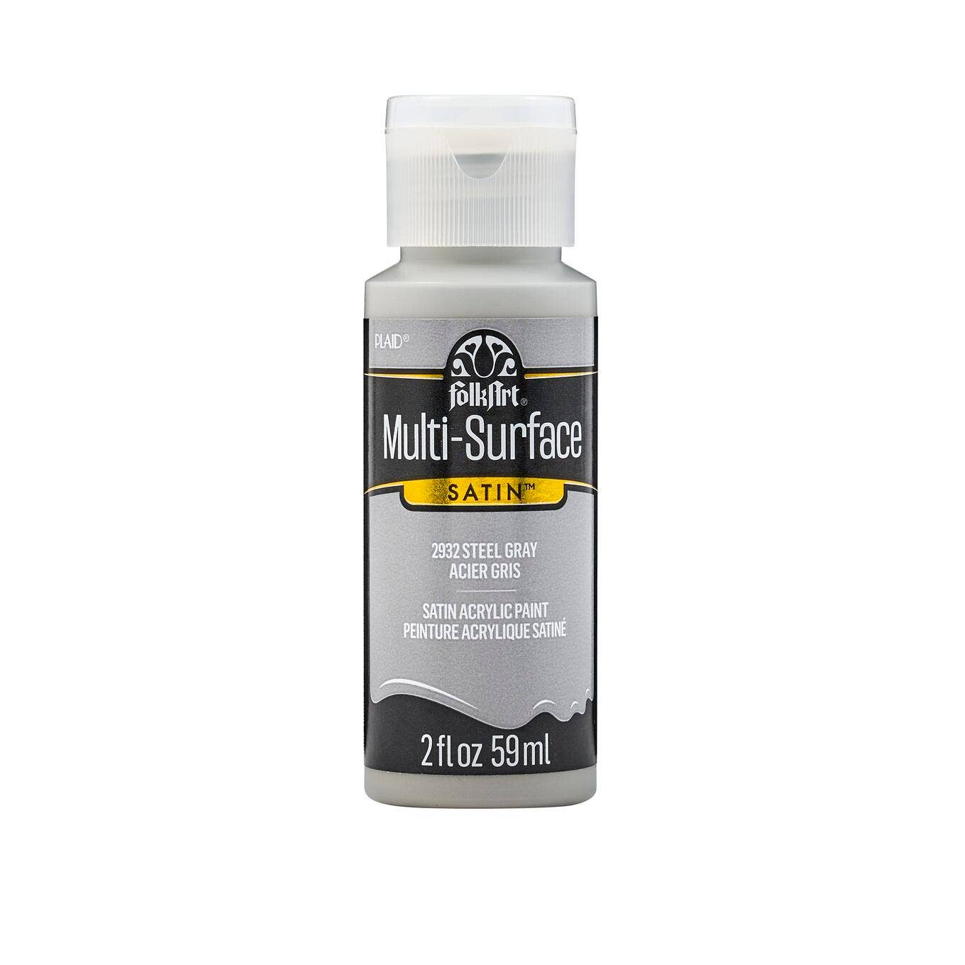 FolkArt Multi-Surface Satin Acrylic Paint 2 oz - 2932 Steel Gray