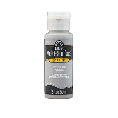 FolkArt Multi-Surface Satin Acrylic Paint 2 oz - 2932 Steel Gray