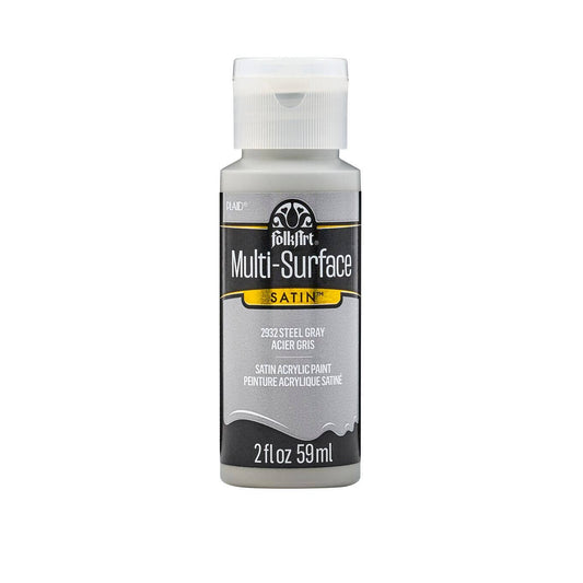 FolkArt Multi-Surface Satin Acrylic Paint 2 oz - 2932 Steel Gray