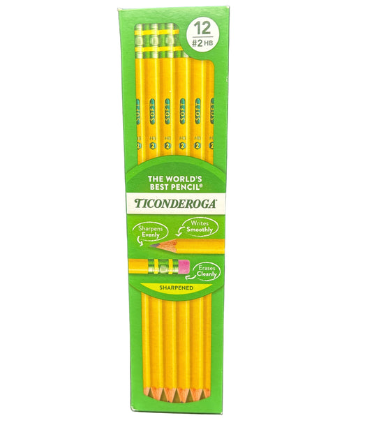 Ticonderoga pencil set with green packaging on a white background