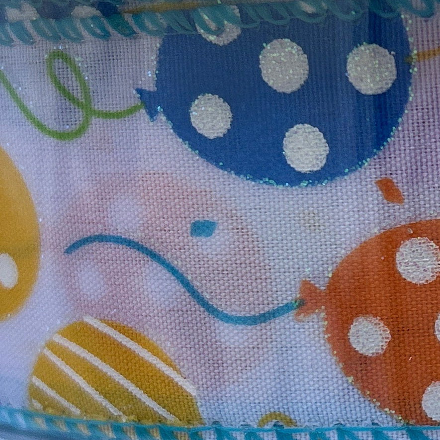 Birthday Balloons - 1.5" Wire-Edged Ribbon 50 yd Roll