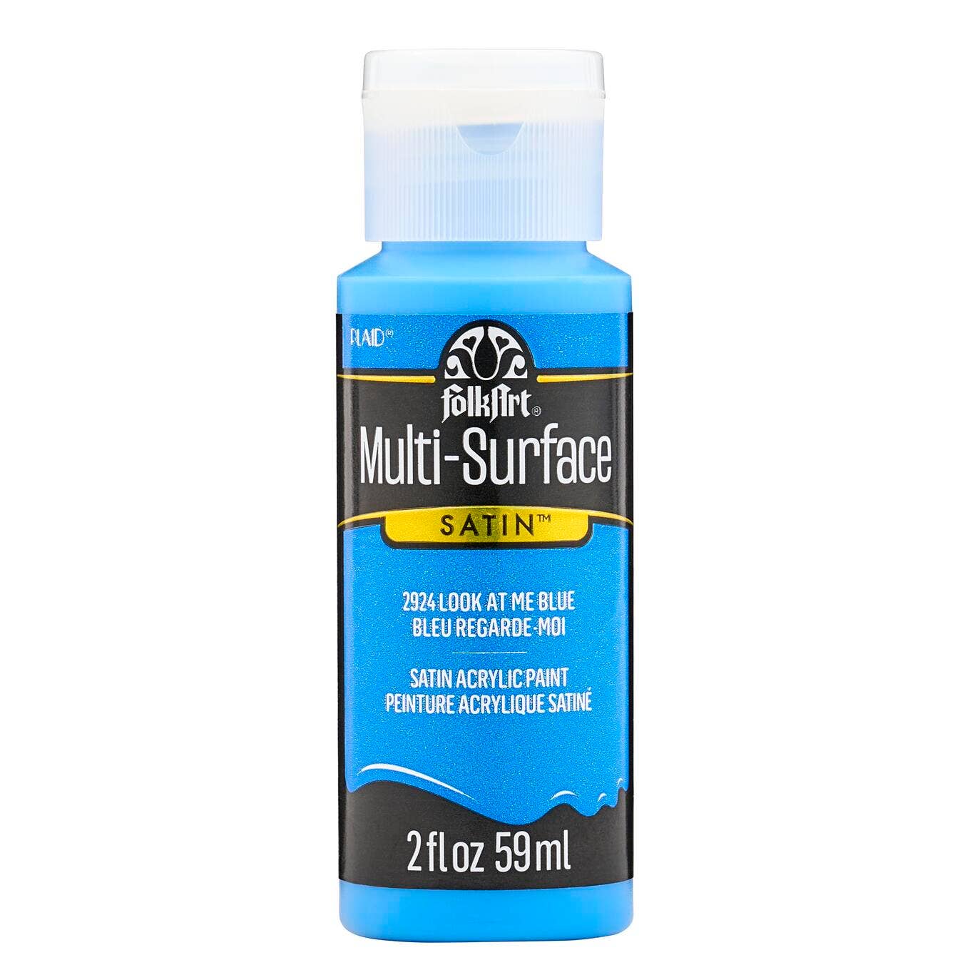 FolkArt Multi-Surface Satin Acrylic Paint 2 oz - 2924 Look At Me Blue