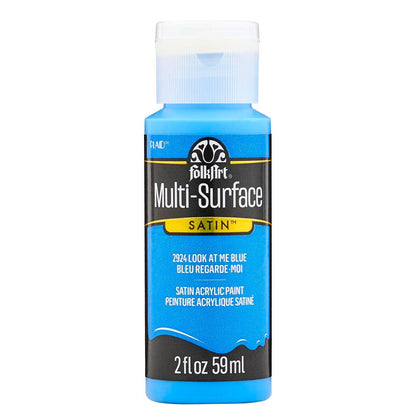 FolkArt Multi-Surface Satin Acrylic Paint 2 oz - 2924 Look At Me Blue