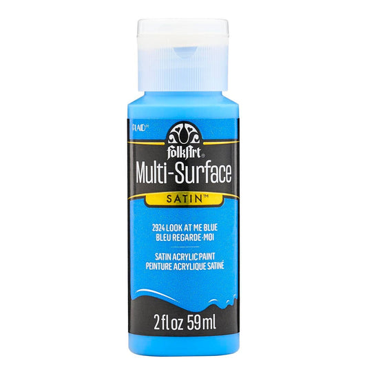 FolkArt Multi-Surface Satin Acrylic Paint 2 oz - 2924 Look At Me Blue