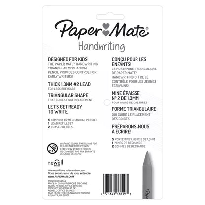 Paper Mate Handwriting pencil packaging with product details on a white background