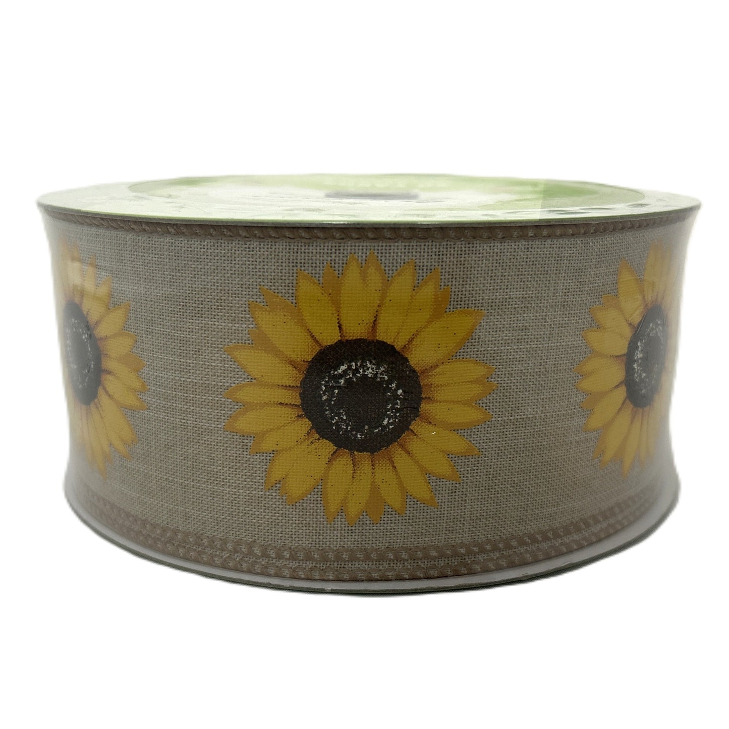 Sunflower Linen Look - 2.5” x 50 yds - Wire Edged Premium Ribbon