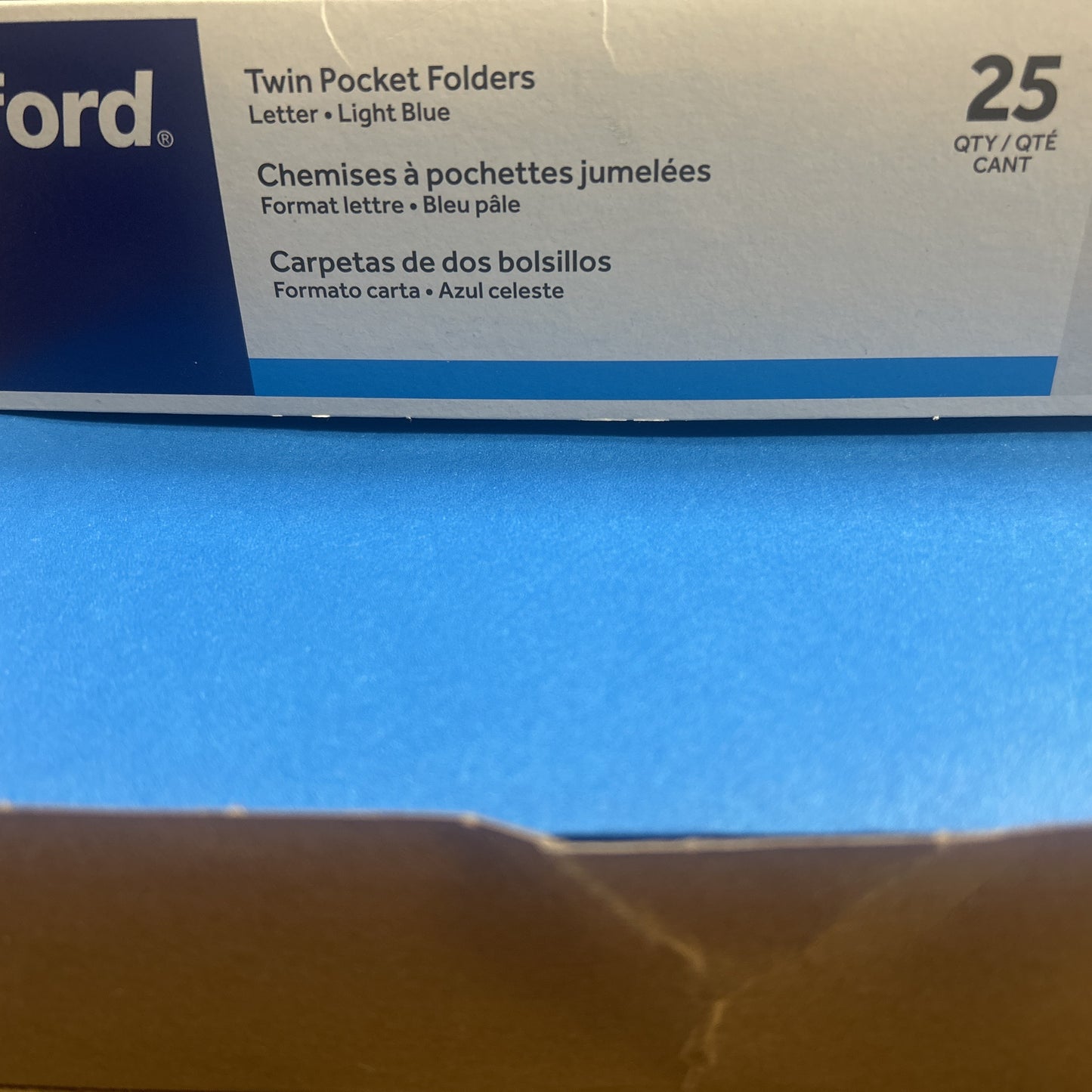 Box of 25 Twin Pocket Folders - Teal Blue