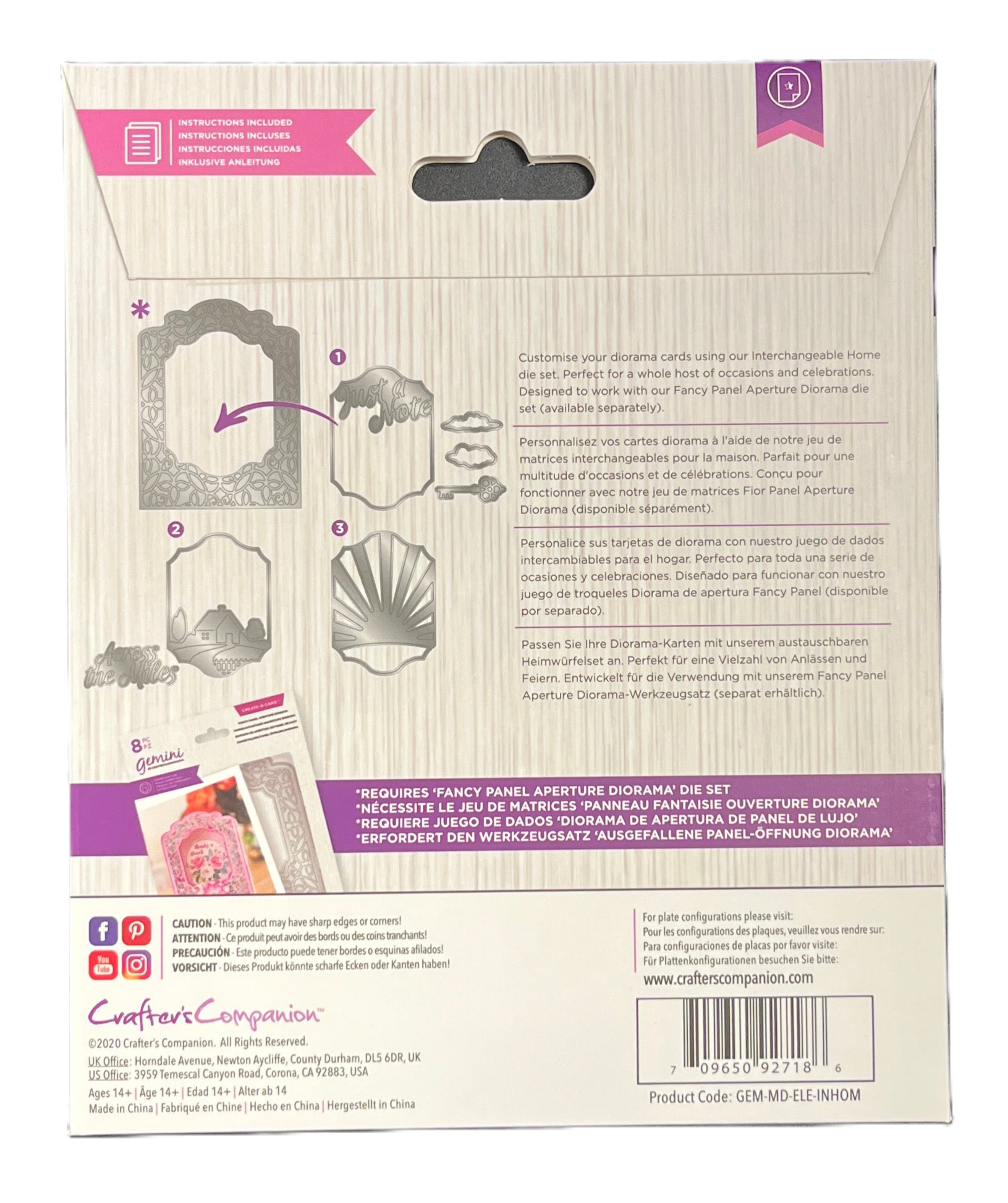 Crafter's Companion product packaging with text and graphics on a beige background