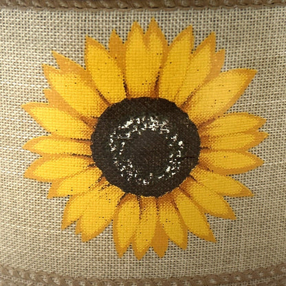 Sunflower Linen Look - 2.5” x 50 yds - Wire Edged Premium Ribbon