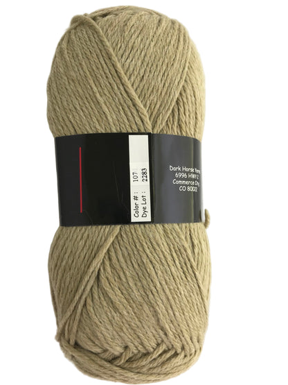 Ball of yarn with a label on a white background