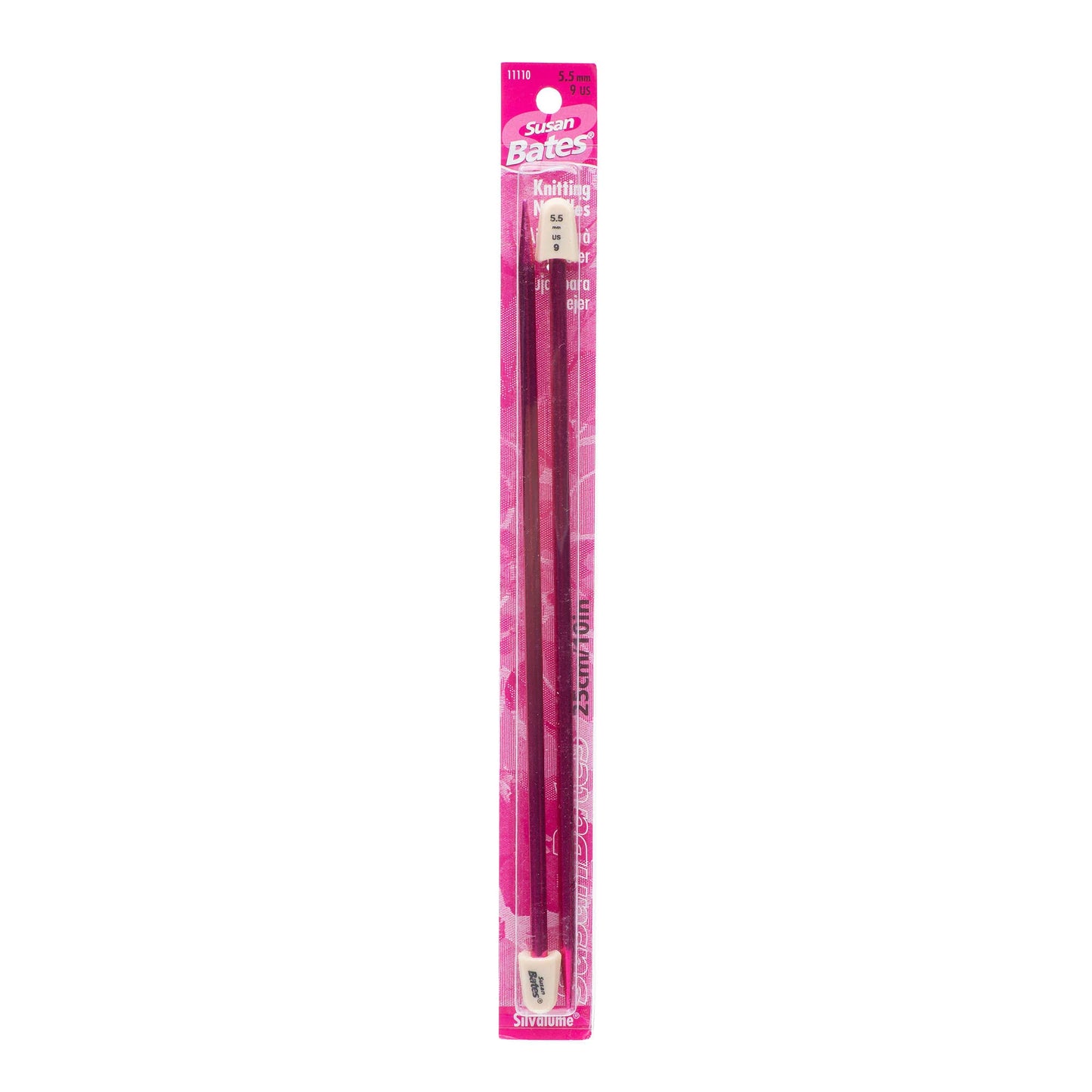 Susan Bates Silvalume 10" Single Point Knitting Needles US 9 / 5.5 mm