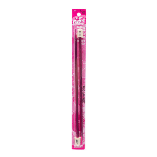 Susan Bates Silvalume 10" Single Point Knitting Needles US 9 / 5.5 mm