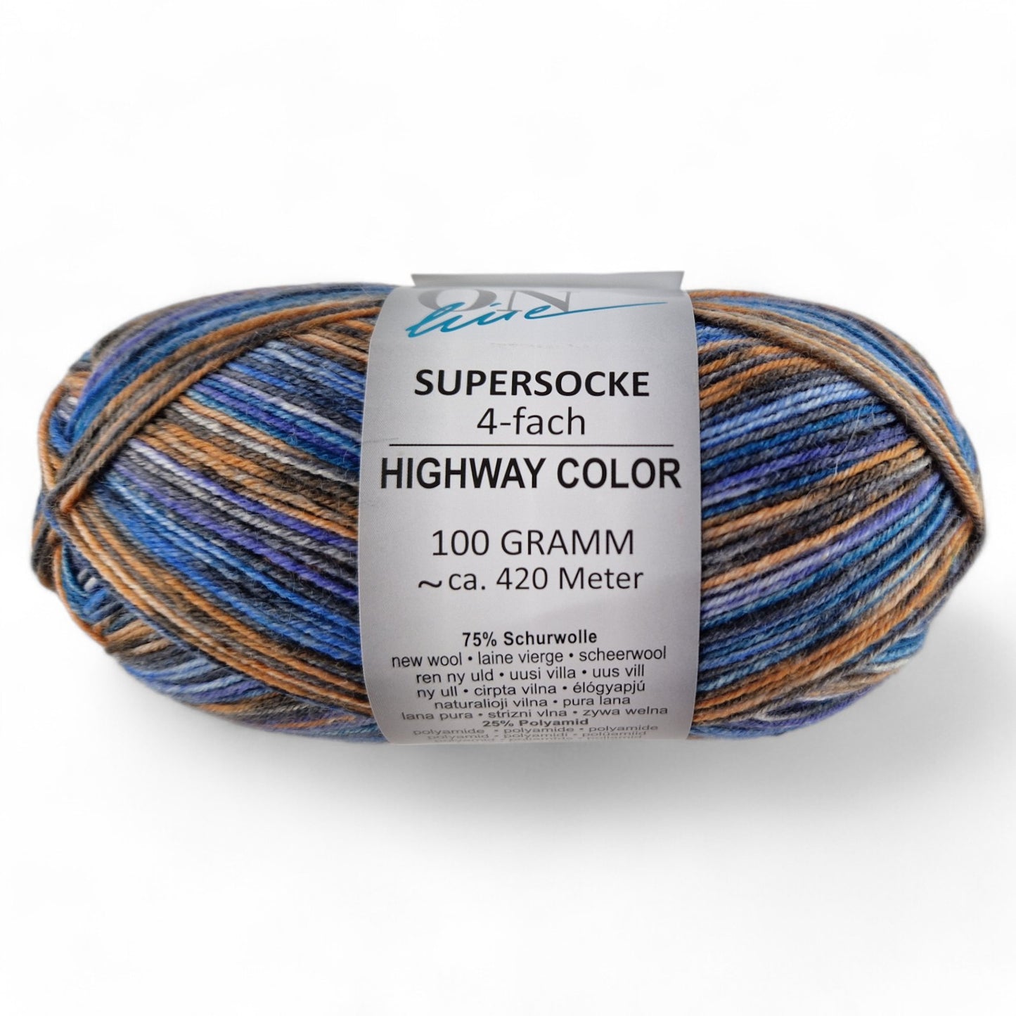 Ball of yarn with a label on a white background