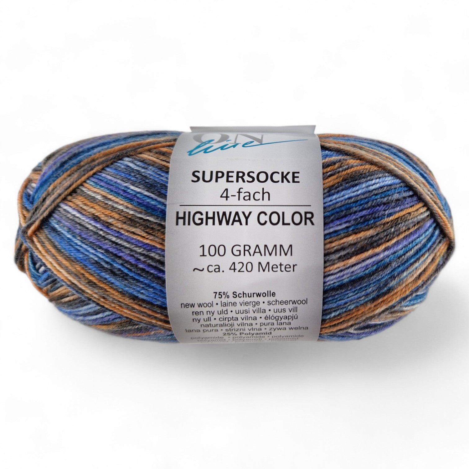 Ball of yarn with a label on a white background