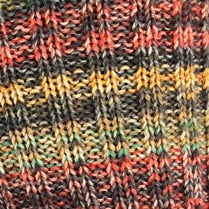 Close-up of a knitted fabric with multicolor pattern