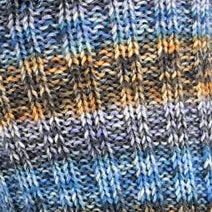 Close-up of blue and gray striped fabric