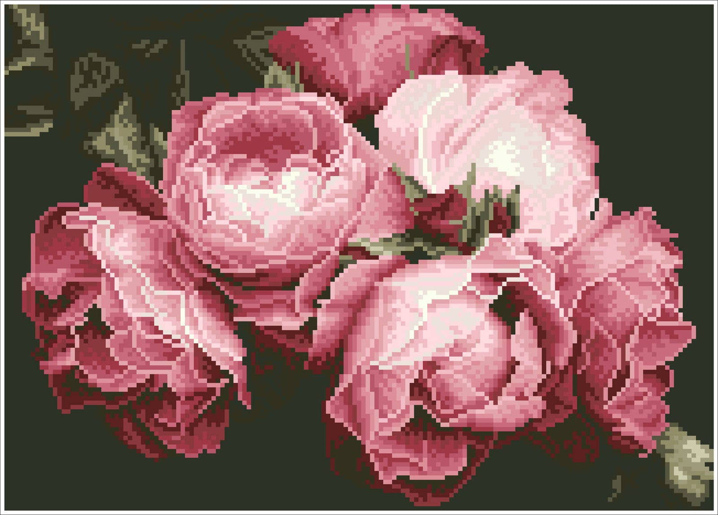 Vintage Roses (Square) - Diamond Dotz Art Kit - 16” x 12”