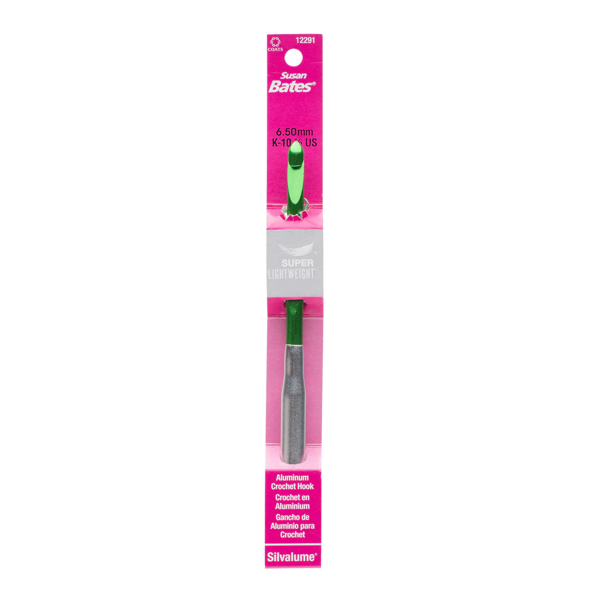 Silvalume Super Lightweight Aluminum Crochet Hook - K/10.5 (6.5 MM)
