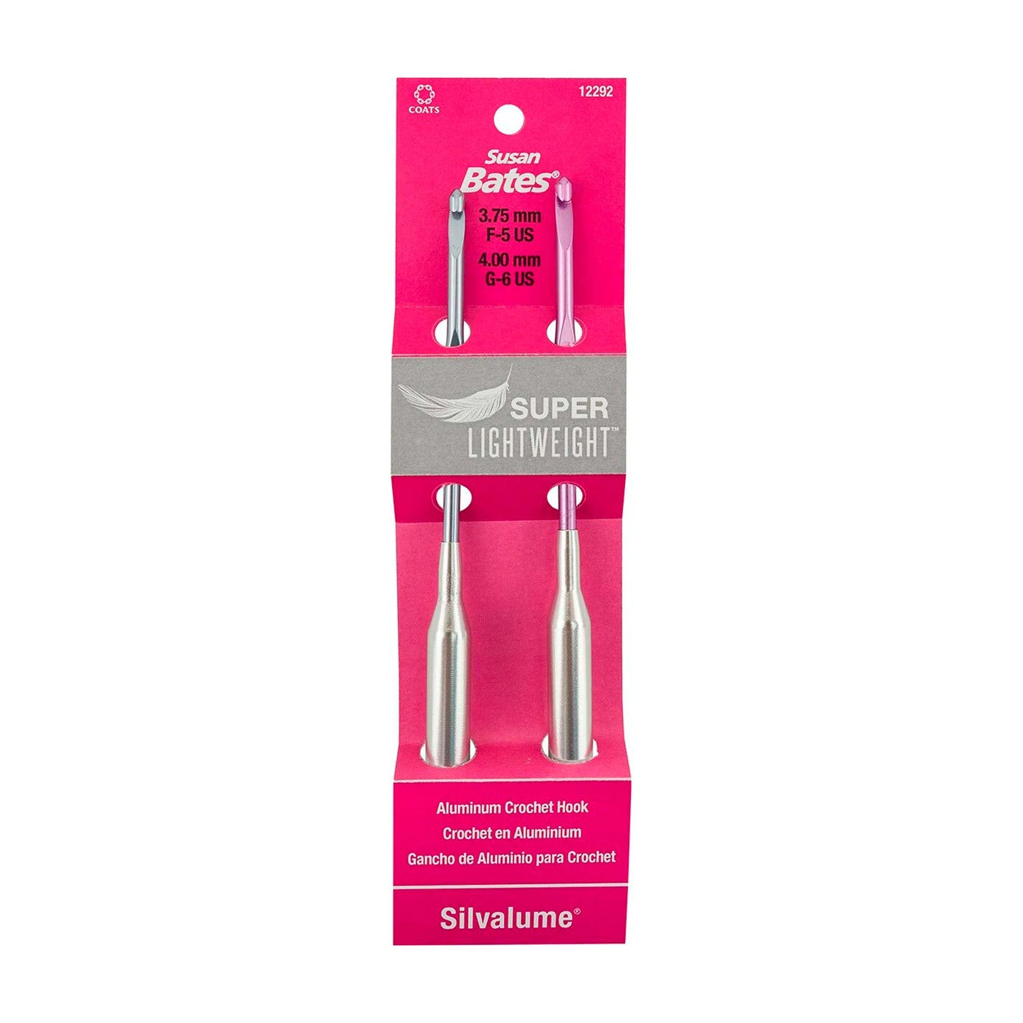 Silvalume Super Lightweight Aluminum Crochet Hook Set - F/5 & G/6