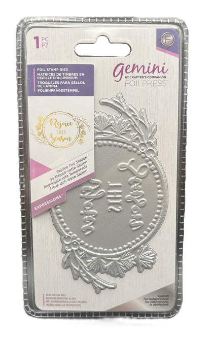 Metallic die cut on packaging with 'Gemini' branding