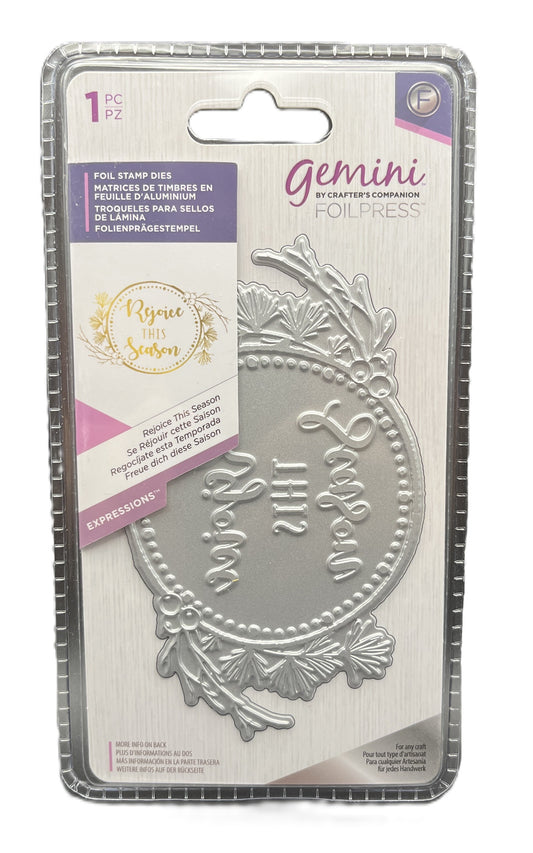 Metallic die cut on packaging with 'Gemini' branding