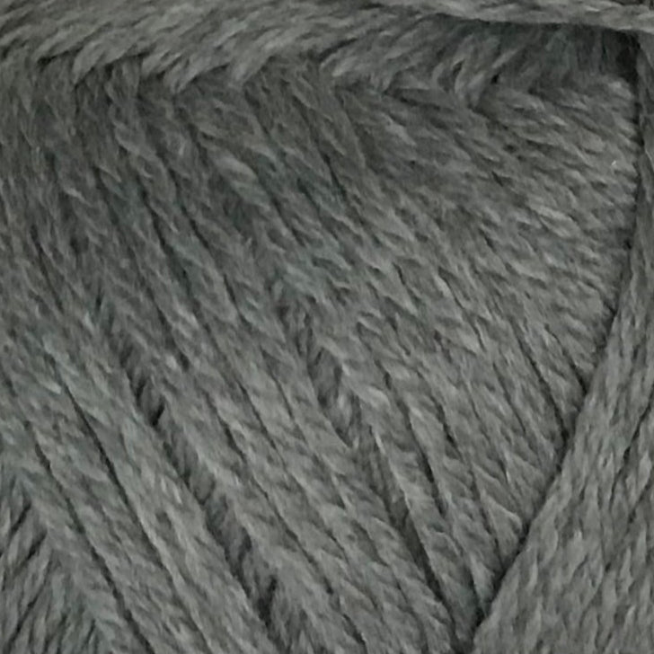 Close-up of gray yarn with a textured pattern