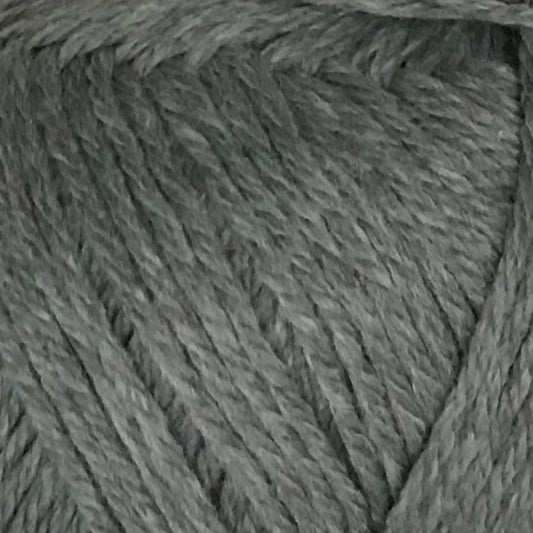 Close-up of gray yarn with a textured pattern
