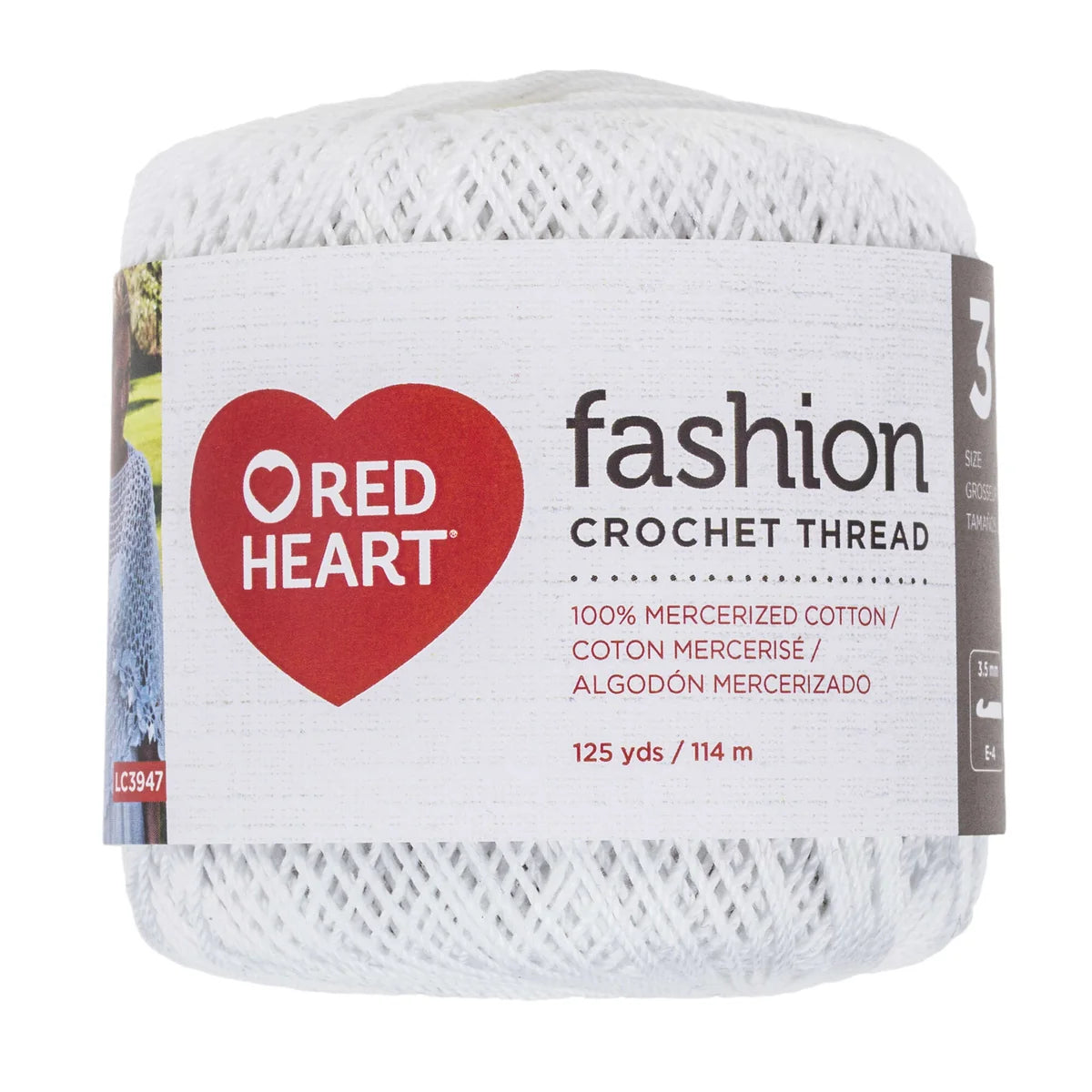Red Heart Fashion Crochet Thread Size 3 - White