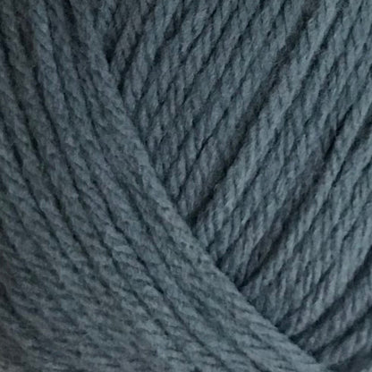 Blue skein of yarn with a label on a white background