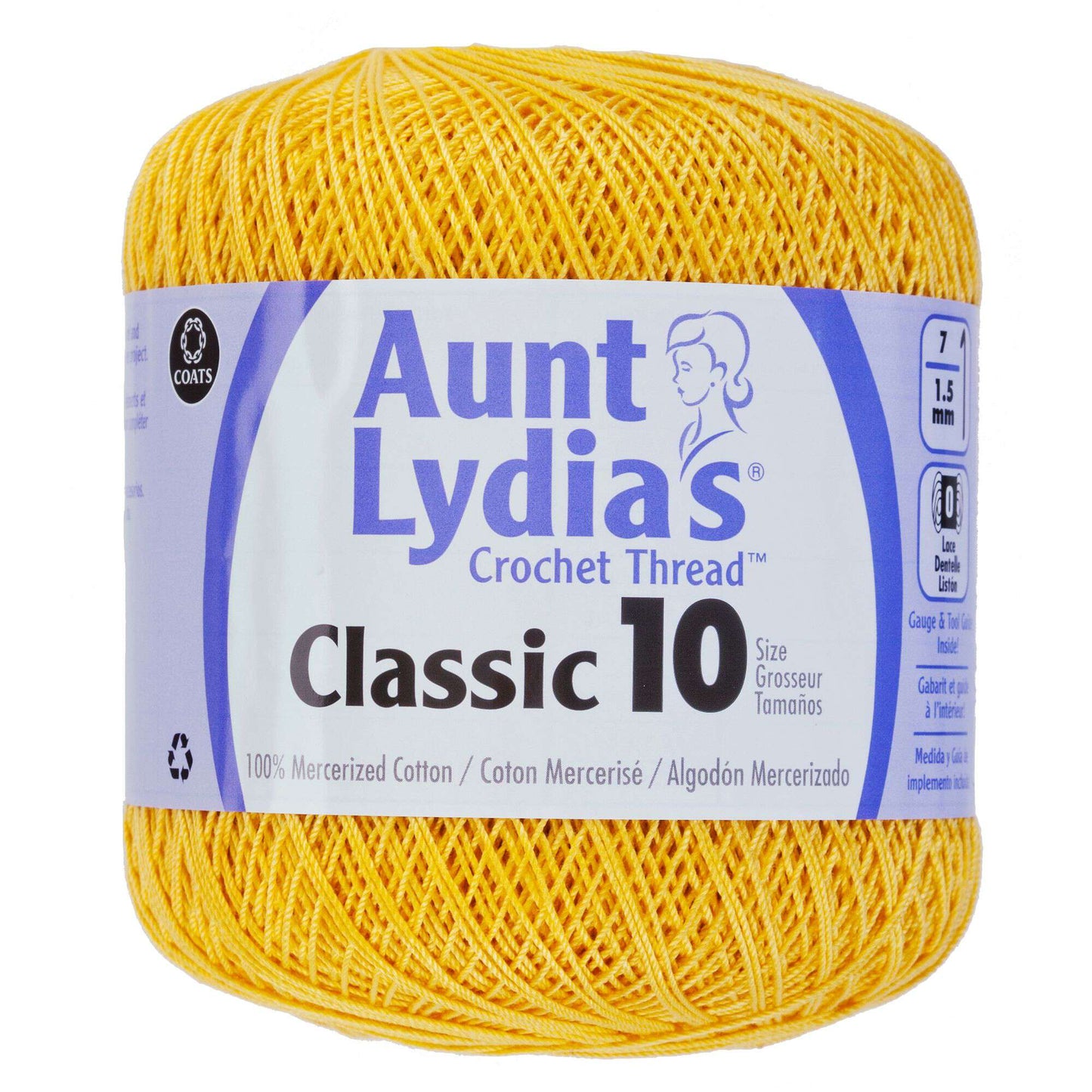 Aunt Lydia's Classic Crochet Thread Size 10 - Golden Yellow