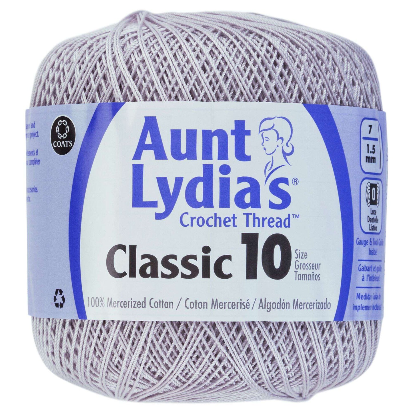 Aunt Lydia's Classic Crochet Thread Size 10 - Silver