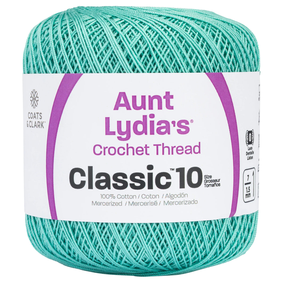 Aunt Lydia's Classic Crochet Thread Size 10 - Aqua