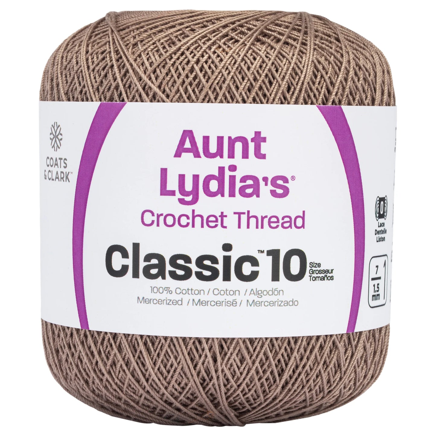 Aunt Lydia's Classic Crochet Thread Size 10 - Taupe Clair