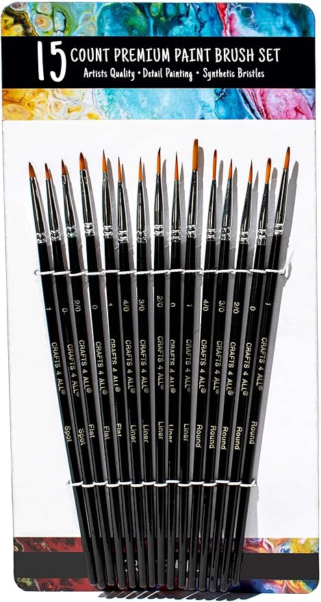 15-count premium paint brush set with packaging