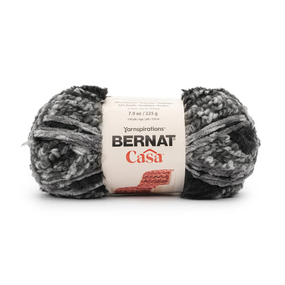 Ball of Bernat Casa yarn with label on a white background