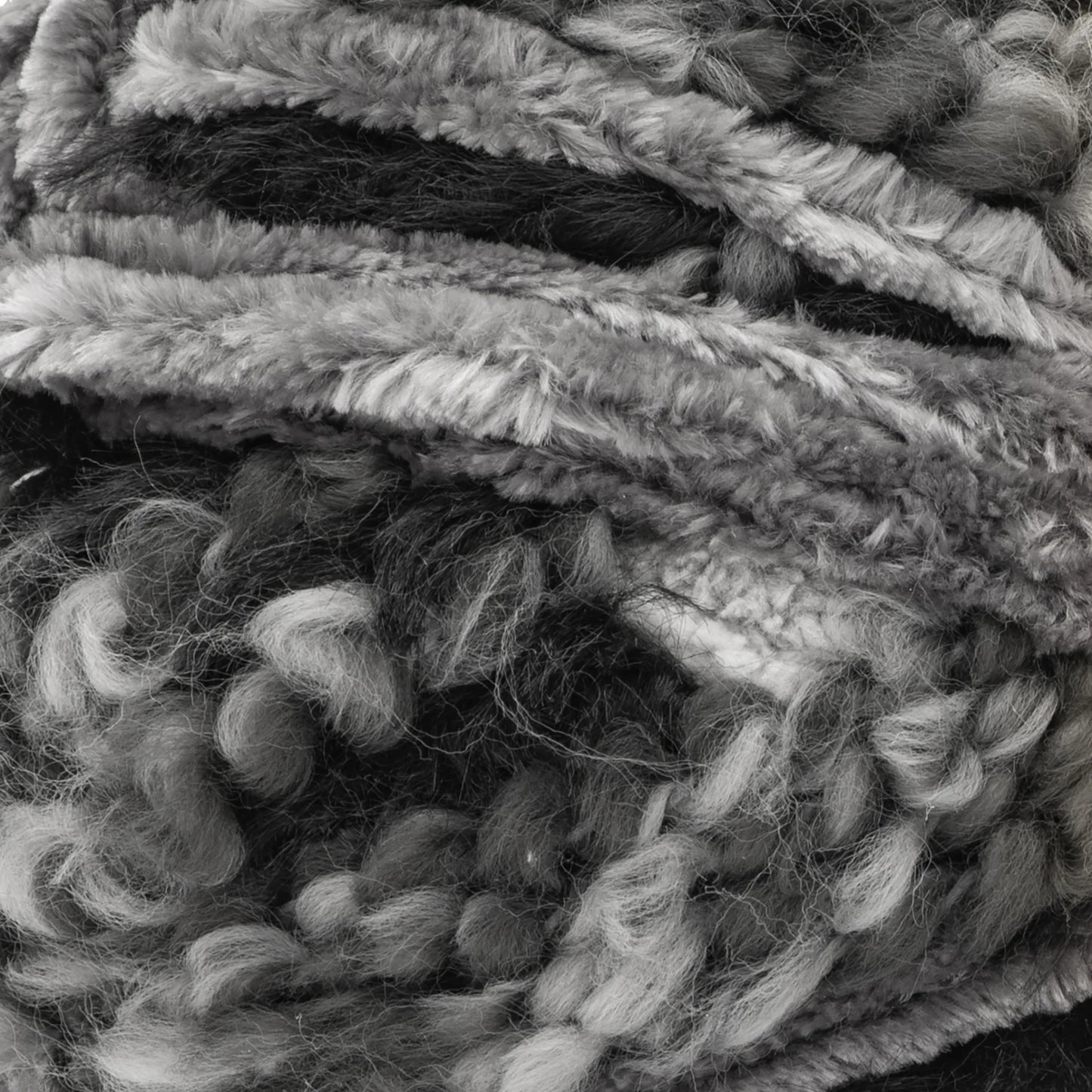 Close-up of textured yarn in various colors
