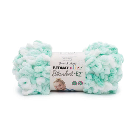 Bernat Alize Blanket-EZ Yarn - White & Mint