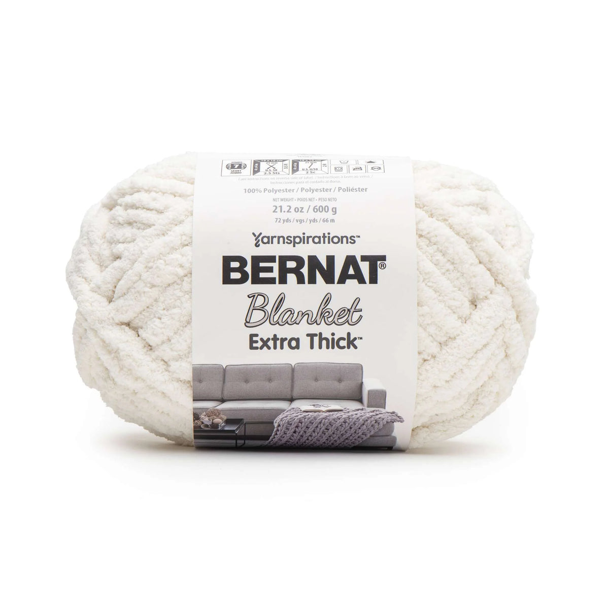 Bernat Blanket Extra Thick Yarn - Vintage White - 600g