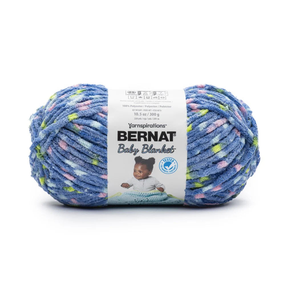 Bernat Baby Blanket Yarn - Blue Jean Dot