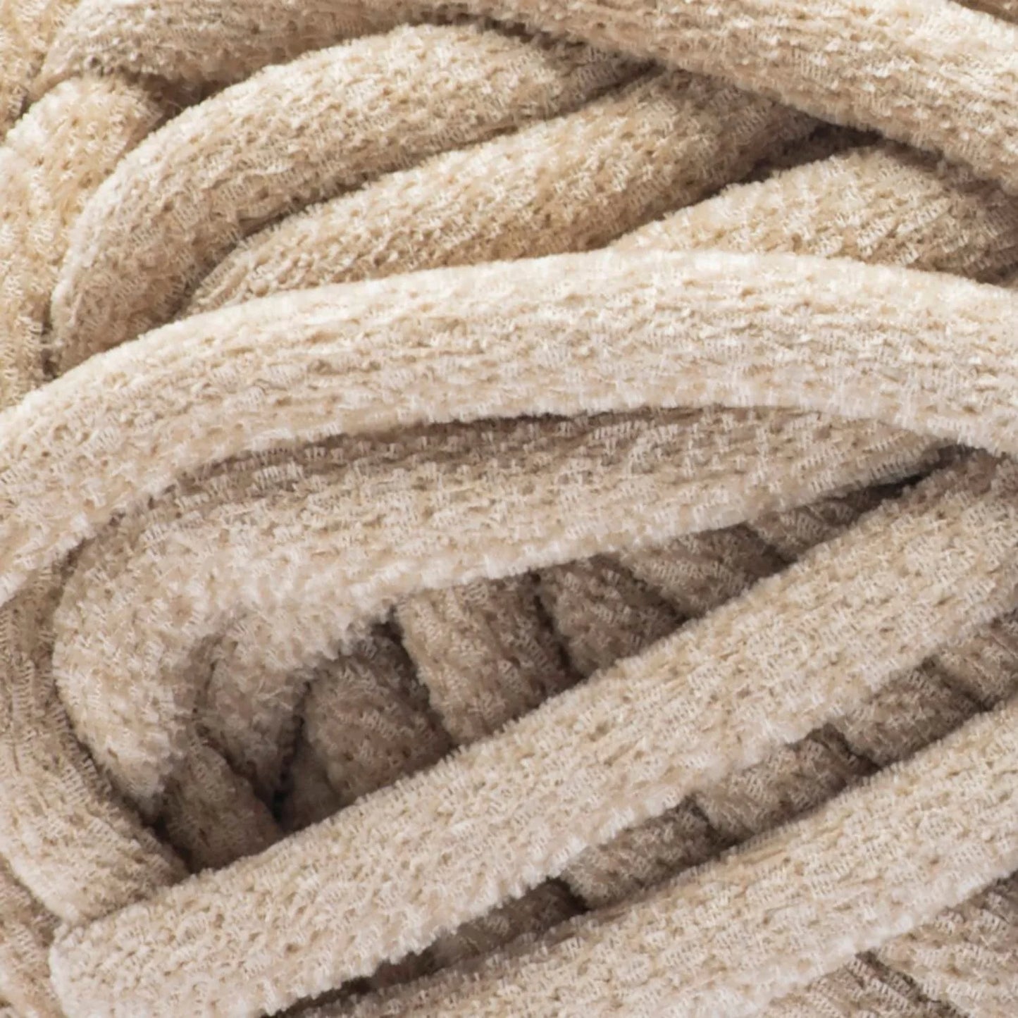 Close-up of beige braided rope