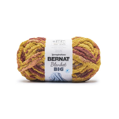 Ball of Bernat Blanket Big yarn with a multicolor pattern on a white background