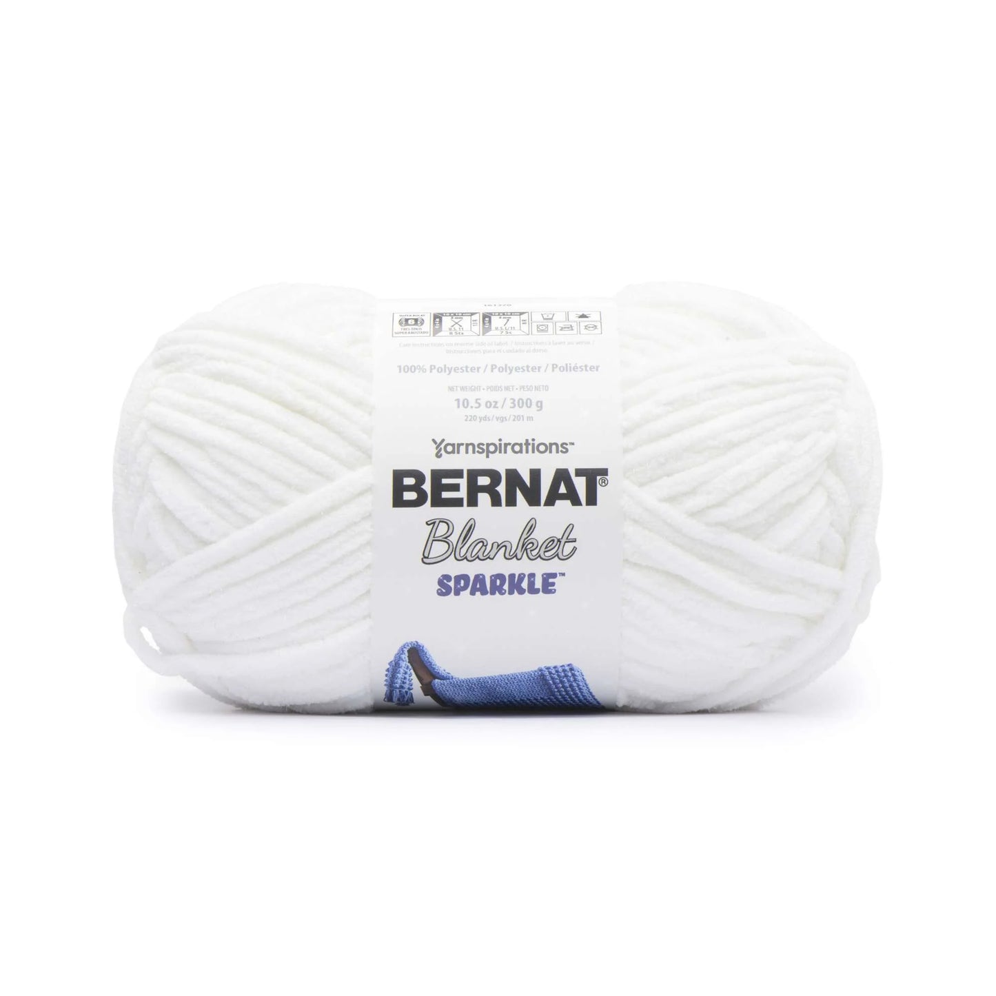 Bernat Blanket Sparkle Yarn Skein - White Sparkle 300g